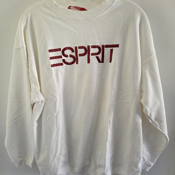 Vintage Esprit White Sweatshirt with Red Logo - Picture 1 of 6
